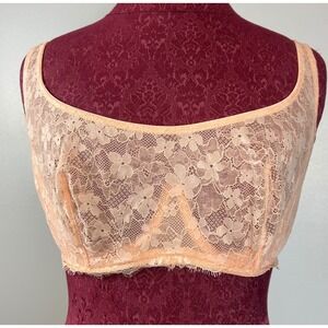 NWT Victorias Secret Pink Sheer Lace Unlined Balconette Bra 32DDD Push Up Sexy